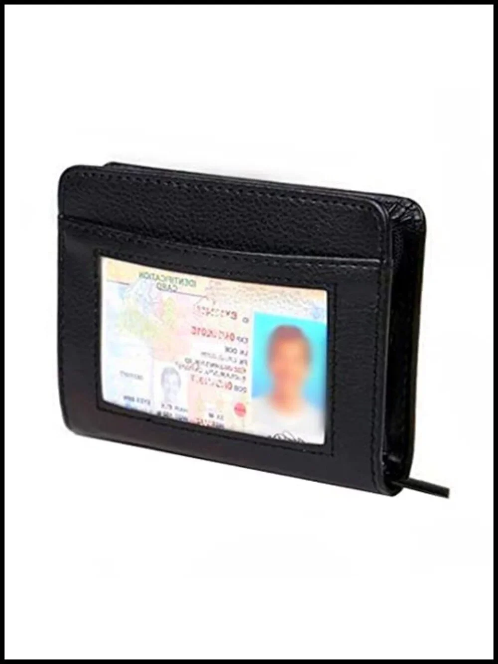RFID Blocking Genuine Leather Zipper Wallet, 36 Card Slots Slim Organizer